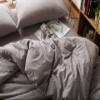 F.Y.Dreams 100% Washed Cotton Duvet Cover for Weighted Blanket 80x87 inches with 16 Ties, Zipper on Long Side/Purple Bean Paste/Just Duvet Cover view 2