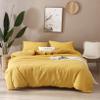 F.Y.Dreams 100% Washed Cotton Duvet Cover for Weighted Blanket 80x87 inches with 16 Ties, Zipper on Long Side/Yellow/Just Duvet Cover view 1