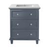 Laviva Luna - 30 - Maple Grey Cabinet Matte White Viva Stone Solid Surface Countertop view 1