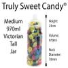 14 Plastic Sweet Jars, 7 Styles, 2 Tongs and 50 Bags. Ideal for Party, Wedding, Sweet Table, Candy Buffet (Dark Blue Candy Stripe Bags) view 4
