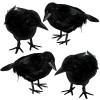 4 Pack Halloween Black Crows, Halloween Ravens Decor, Halloween Decoration Fake Bird, Halloween Ravens Dcor Props view 1