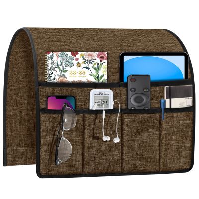 Joywell Couch Organizer Caddy Remote Control Holder for Recliner Armrest Organizer Non Slip Sofa Armchair Caddie with 6 Pocket Storage for Magazine, Tablet, Phone, iPad, Coffee