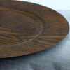 UKN 12 Piece 13 Inch Wooden Skin Chargers Brown Round view 3