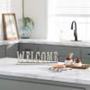 UKN Rectangular Silver Welcome Sign On Light Marble Base 21" X 6" 21 X 2 6 Traditional view 2
