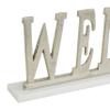 UKN Rectangular Silver Welcome Sign On Light Marble Base 21" X 6" 21 X 2 6 Traditional view 4