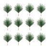 BESTOYARD 24Pcs Christmas Pine Needles Artificial Pine Branches Twigs Stems Picks Green Plants Needles for DIY Garland Wreath Christmas Embellishing Decoration 7X5CM view 1