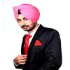 Drops Golden Sikh Turban Cotton Full Voile Patka Pagri Dastar Fabric Pink 8 Meter view 2