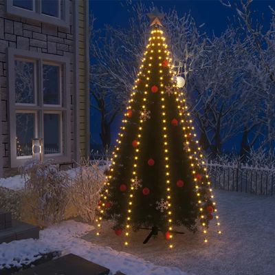 vidaXL 9,84 ft Christmas Tree Light, 300 LED Waterfall Lights for Tree Topper, Christmas String Lights, Christmas Lights for Indoor/Outdoor Decor, Warm White, Without Star Topper