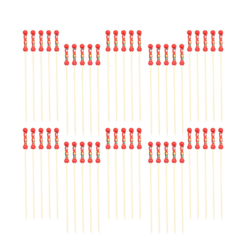 100pcs Natural Bamboo Skewers Disposable Fruit Picks for Parties Lightweight Bbq Skewers Portable Appetizer Sticks Tableware Essentials