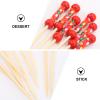 100pcs Natural Bamboo Skewers Disposable Fruit Picks for Parties Lightweight Bbq Skewers Portable Appetizer Sticks Tableware Essentials view 3