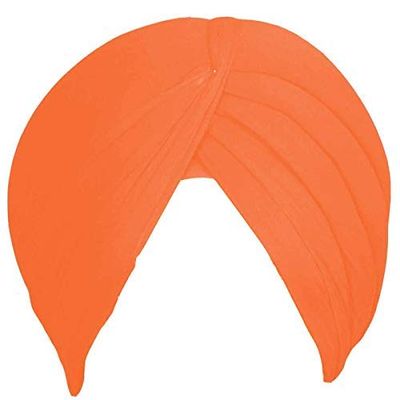 Drops Golden Sikh Turban Cotton Full Voile Patka Pagri Dastar Fabric Saffron 8 Meter