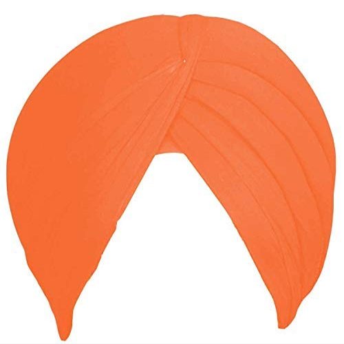 Drops Golden Sikh Turban Cotton Full Voile Patka Pagri Dastar Fabric Saffron 8 Meter