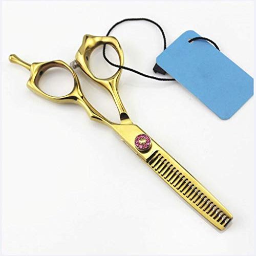 5 inches Tooth Scissors, Professional Barber Hair Cutting Scissors and Texturizing/Thinning Shears - Perfect for Hair Stylist or Family Use,Golden