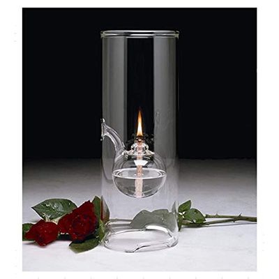 Adsled Clear Glass Oil Light Borosilicate Includes Bliss Suspended Hurricane Candle Holder Sleeve Paraffin Lamp 22CM