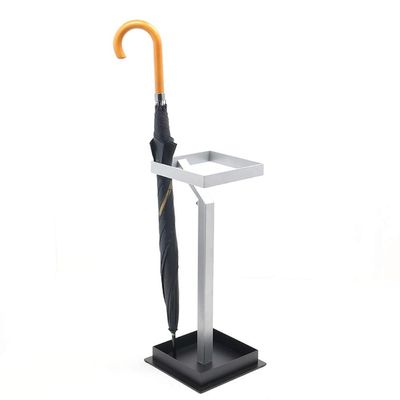 Umbrella Racks WXYZ Creative Fashion Umbrella Stand, Wrought Iron Craft Waterproof and Rust-Proof Umbrella Bucket, Floor-Standing Home Hotel Storage Rack 20x20x60cm Silver Red (Color : Silver)
