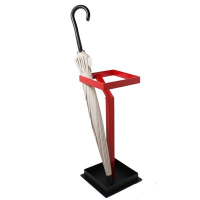 Umbrella Racks WXYZ Creative Fashion Umbrella Stand, Wrought Iron Craft Waterproof and Rust-Proof Umbrella Bucket, Floor-Standing Home Hotel Storage Rack 20x20x60cm Silver Red (Color : Red)
