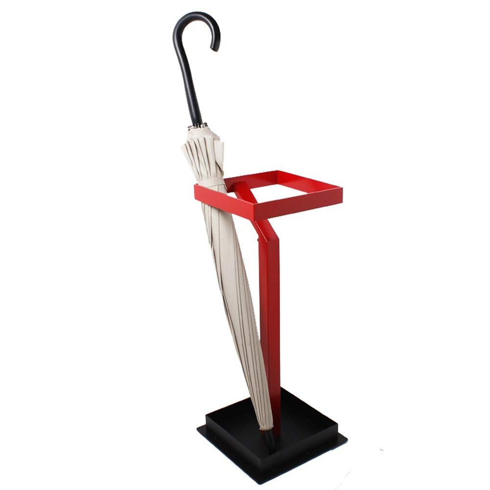 Umbrella Racks WXYZ Creative Fashion Umbrella Stand, Wrought Iron Craft Waterproof and Rust-Proof Umbrella Bucket, Floor-Standing Home Hotel Storage Rack 20x20x60cm Silver Red (Color : Red)