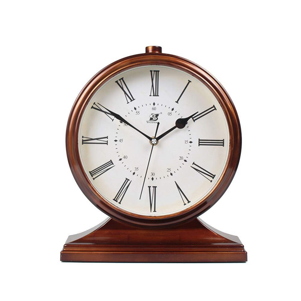 CLOCKZHJI Table Clock Mantle Desk Clock,Mute,Desk Decoration Clock Living Room Mantel Clock Office