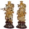 AONA Brass Pair of Radha Krishna - Big Size - Brass Radha Krishna Kishan Murti Idol Statue Sculpture (29") (Big Radha Krishna) (Black) view 3