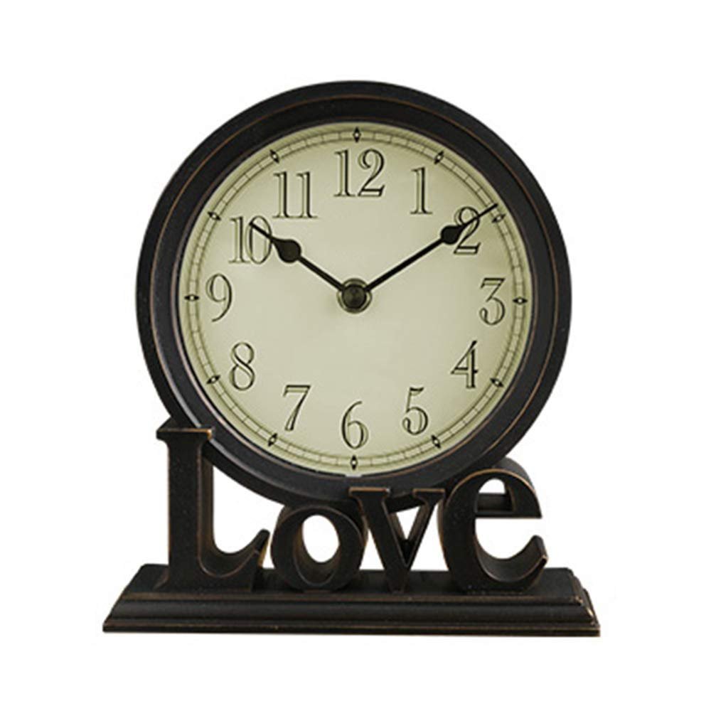 CLOCKZHJI Table Clock Mantle Desk Clock,Mute,Desk Decoration Clock Living Room Mantel Clock Office