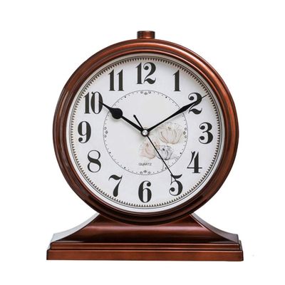 CLOCKZHJI Table Clock Mantle Desk Clock,Mute,Desk Decoration Clock Living Room Mantel Clock Office (Color : Black-a)