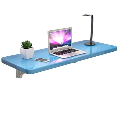 WZLL Wall-Mounted Drop-Leaf Table, Wood 1.8cm Thick Kitchen Wall Cabinet Children Table Desk Foldable for Small Space, 3 Colors (Color : Blue, Size : LxW/100x30cm)