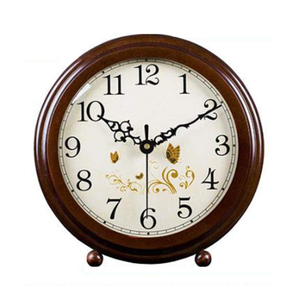 CLOCKZHJI Table Clock Mantle Desk Clock,Mute,Desk Decoration Clock Living Room Mantel Clock Office