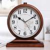 CLOCKZHJI Table Clock Mantle Desk Clock,Mute,Desk Decoration Clock Living Room Mantel Clock Office (Color : Brown) view 3