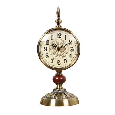 CLOCKZHJI Table Clock Mantle Clock,Mute,Desk Decoration Clock Living Room Mantel Clock Office Metal