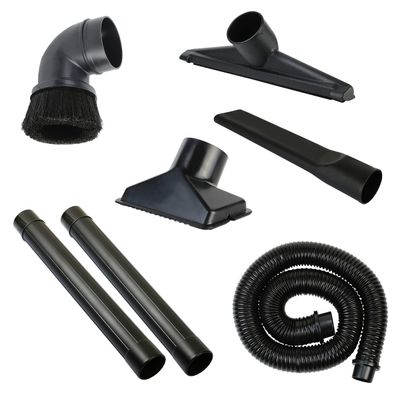 ALL PARTS ETC. Shop Vac Accessories 2 1/2 inch Attachments (2.5 Wet Dry Vac Accessories - Extension Wands, Floor Brush, Dust Brush, Crevice Tool, Utility Nozzle, and Hose Kit (7-Pack Attachments)