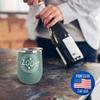 My Goberian Is The Reason I Wake Up Early Wine Glass Funny Gift For Lazy Animal Lover Insulated Tumbler With Lid 12 Oz Teal view 3
