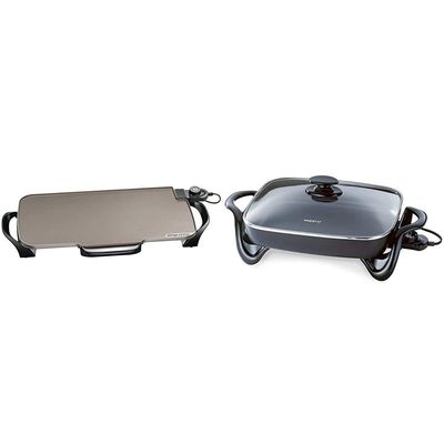 Presto 22-inch Ceramic Electric Griddle (07062) and 16-Inch Electric Skillet (06852) Bundle