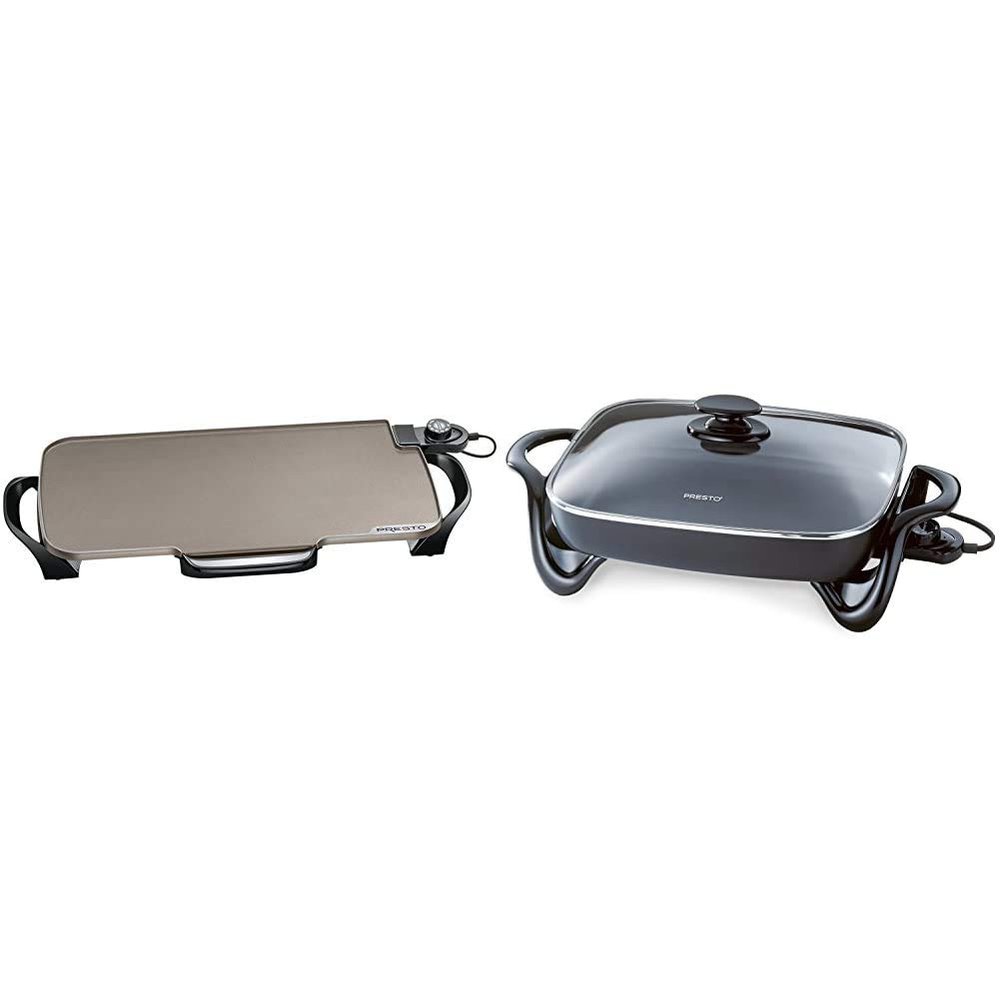 Presto 22-inch Ceramic Electric Griddle (07062) and 16-Inch Electric Skillet (06852) Bundle