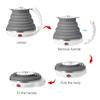 110V 555ML Ultrathin Travel Foldable Electric Kettle with Separable Power Cord and Handle, Boil Dry Protection, Food Grade Silicone view 3