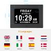 Aowasi Digital Calendar Clock, 12 Custom Alarm Options, Calendar Clock with Day and Date Display 7-Inch Large Display, Digital Clock for Seniors Dementia Alzheimer Memory Loss Vision Impaired Elderly view 2