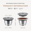 i Cafilas Reusable Coffee Pods Compatible with Nespresso Original Line, Stainless Steel Refillable Espresso Capsules with Tamper, Dishwasher Safe Metal Cups (3 Pods + 1 Tamper) view 3