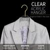 15 Pack Premium Quality Clear Acrylic Clothes Hangers - Clear & Gold Finish view 2