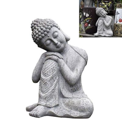 ANWUYANG 1pcs Sitting/Reclining Buddha Statue, Resin Buddha Statue Zen Crafts Ornaments, Simulation Micro Landscape Decoration for Courtyard/Garden/Fish Tank/Aquarium (Color : Sitting Buddha)
