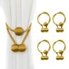 RISHNEG Magnetic Curtain Holdbacks, 25 Inch Decorative Curtain Tiebacks for Drapes, Convenient Window Curtain Drape Tie Backs Holdback Holder for Sheer Blackout Window Treatment (4 Pack, Gold) view 1