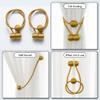 RISHNEG Magnetic Curtain Holdbacks, 25 Inch Decorative Curtain Tiebacks for Drapes, Convenient Window Curtain Drape Tie Backs Holdback Holder for Sheer Blackout Window Treatment (4 Pack, Gold) view 2