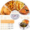 cuomaop Deep Fryer Pot, 304 Stainless Steel Japanese Frying Pot with Oil Drain, Temperature Control and Lid, Tempura Deep Fryer Pot for Kitchen Stove/Induction Cooker French Fries Fryer Chicken 9.4" view 2