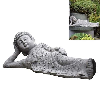 ANWUYANG 1pcs Sitting/Reclining Buddha Statue, Resin Buddha Statue Zen Crafts Ornaments, Simulation Micro Landscape Decoration for Courtyard/Garden/Fish Tank/Aquarium (Color : Reclining Buddha)
