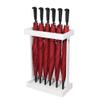 Umbrella Racks AYY White Metal Umbrella Stand, Large-Capacity Commercial Umbrella Holder for Hotel Bank, with Movable Drip Tray, 16 Holes 4 Hooks, 42x21.5x60cm view 2