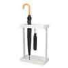 Umbrella Racks AYY White Metal Umbrella Stand, Large-Capacity Commercial Umbrella Holder for Hotel Bank, with Movable Drip Tray, 16 Holes 4 Hooks, 42x21.5x60cm view 3