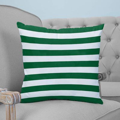 ARTSHOWING Couch Pillow Covers 26x26 inches Stripe Square Pillow Case for Sofa Outdoor Bed Washable Canvas Pillow Cover Cheristmas Green and White Home Decor for Party