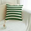 ARTSHOWING Couch Pillow Covers 26x26 inches Stripe Square Pillow Case for Sofa Outdoor Bed Washable Canvas Pillow Cover Cheristmas Green and White Home Decor for Party view 3