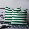 ARTSHOWING Couch Pillow Covers 26x26 inches Stripe Square Pillow Case for Sofa Outdoor Bed Washable Canvas Pillow Cover Cheristmas Green and White Home Decor for Party view 4
