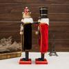 Backbayia 2 Pieces 15 Inch Wooden Nutcracker Soldier King Figure Ornament Christmas Decoration Kids Gift (# B) view 2