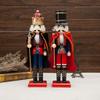Backbayia 2 Pieces 15 Inch Wooden Nutcracker Soldier King Figure Ornament Christmas Decoration Kids Gift (# B) view 3
