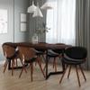 SIMPLIHOME Marana Dining Chairs - Upholstered Bentwood Back and Vegan Leather Kitchen Chair in Black, Mid-Century Modern Dining Room or Kitchen Seating with Contoured Seat and Beech Wood Base view 2